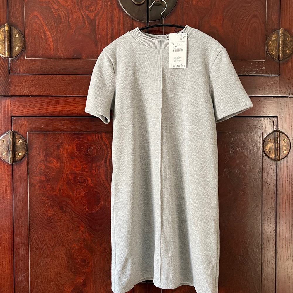 Zara Gray Short Sleeve Dress